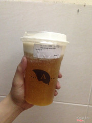 Trà đào kem sữa