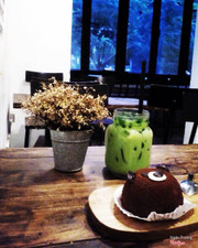 Bánh gấu + trà thái xanh