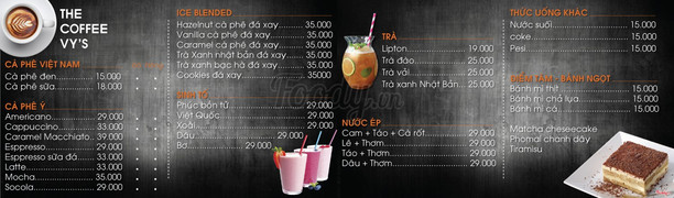 The Coffee Vy's Menu