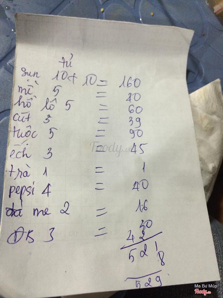 Bill của 8 người, ko mắc lắm