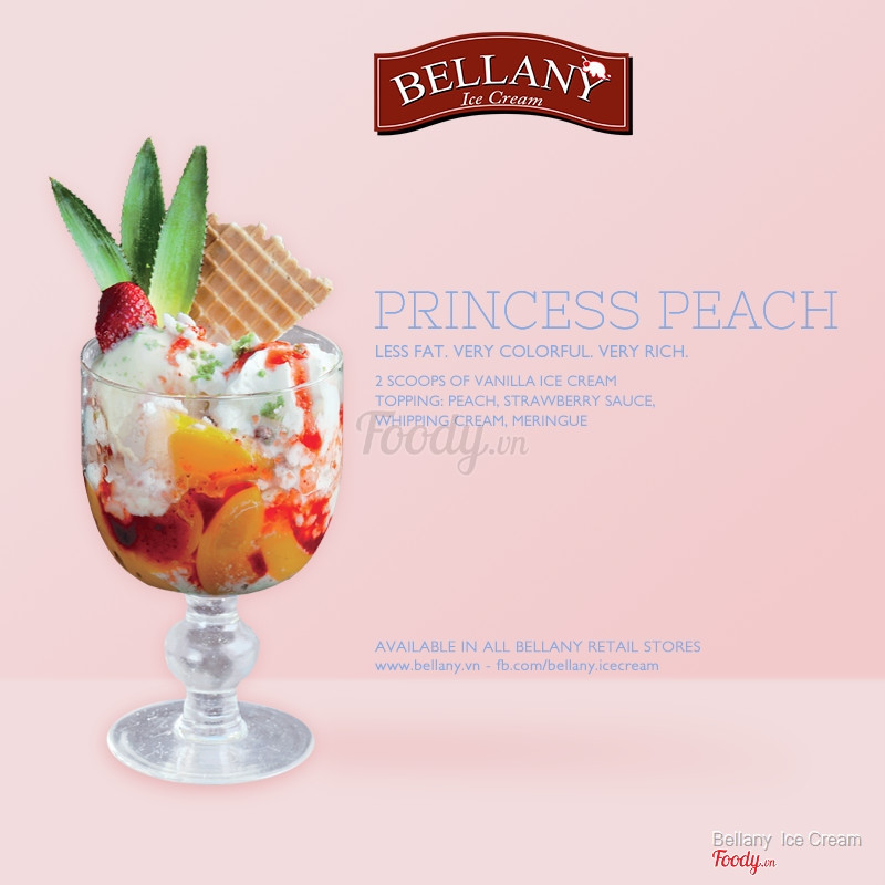 PRINCESS PEACH
Ít Béo, Đậm Đà và Hấp Dẫn
Hãy đến và tận hưởng món tráng miệng tuyệt vời này tại hệ thống cửa hàng bán lẻ của Bellany.
