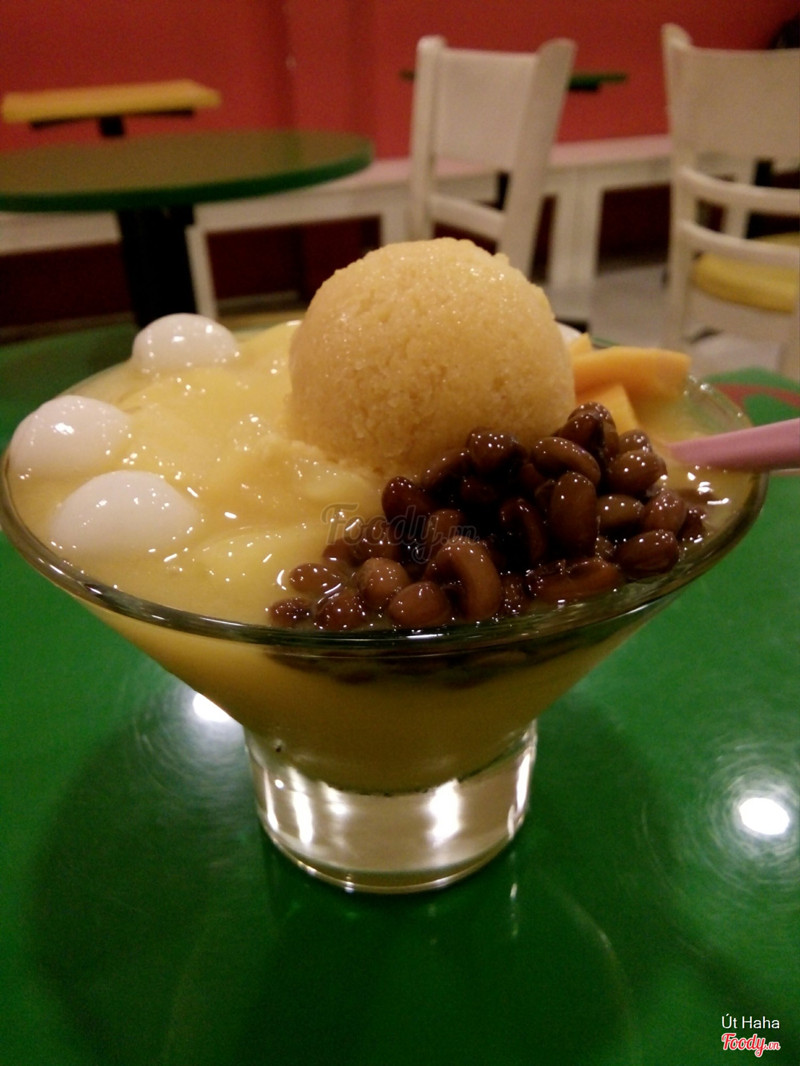 Kem xoai-đậu đỏ mochi