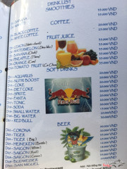 menu nước