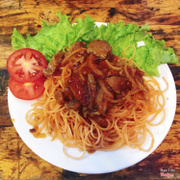 Spaghetti beefsteak sốt BBQ