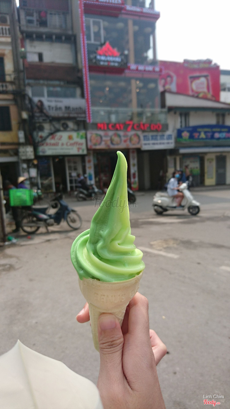 Kem ốc quế trà xanh dưa gang