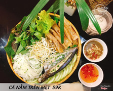 Mẹt bánh hỏi cá ngừ cuốn chấm mắm cơm