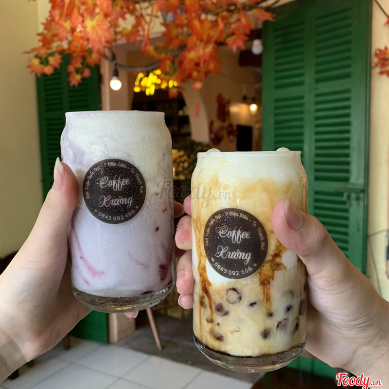 Sữa chua việt quất, sữa chua trân châu đường đen 😍