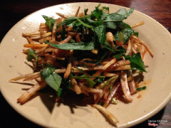 crispy fried grated taro salad flavored with a tangy tamarind-sauce