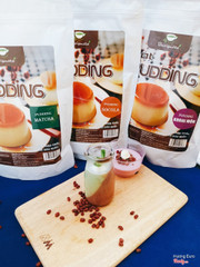 Pudding matcha đậu đỏ