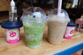 Yogurt Matcha (62k) và Milktea (50k)