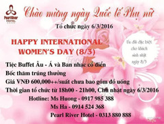 Tiệc buffet Âu - Á chào mừng ngày Quốc tế Phụ nữ! Tổ chức vào Chủ Nhật ngày 6/3/2016