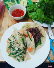 bánh xèo tôm nhảy & bánh xèo bò