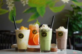 Đậu xanh tuyết,matcha ice blend,mocha ice blend,trà dâu chanh leo