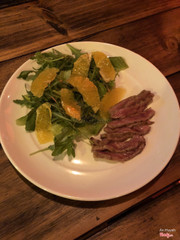 Orange salad and beef