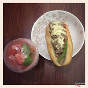 Bulgogi sandwich 🌭 and strawberry kiwi smoothie