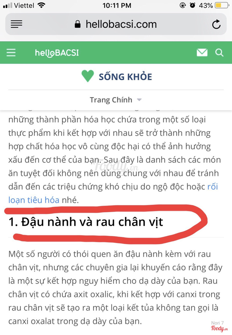 Thành phần kỵ nhau trong thức uống của quán 