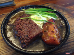 Pate with egg, scallions, and tomato set. 