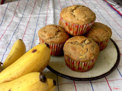 Bánh muffin chuối + hạt óc chó