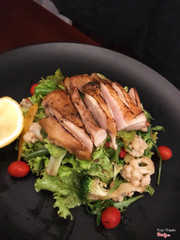 Smoked Chicken Balsamic vinegar mango dressing