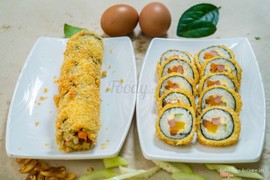 Gimbap chiên tròn vị