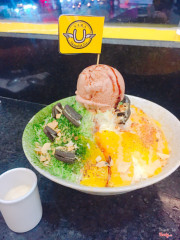 Bingsu đào + trà xanh 😍😍😍😍😍