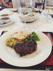 steak with potatoes and zuchini