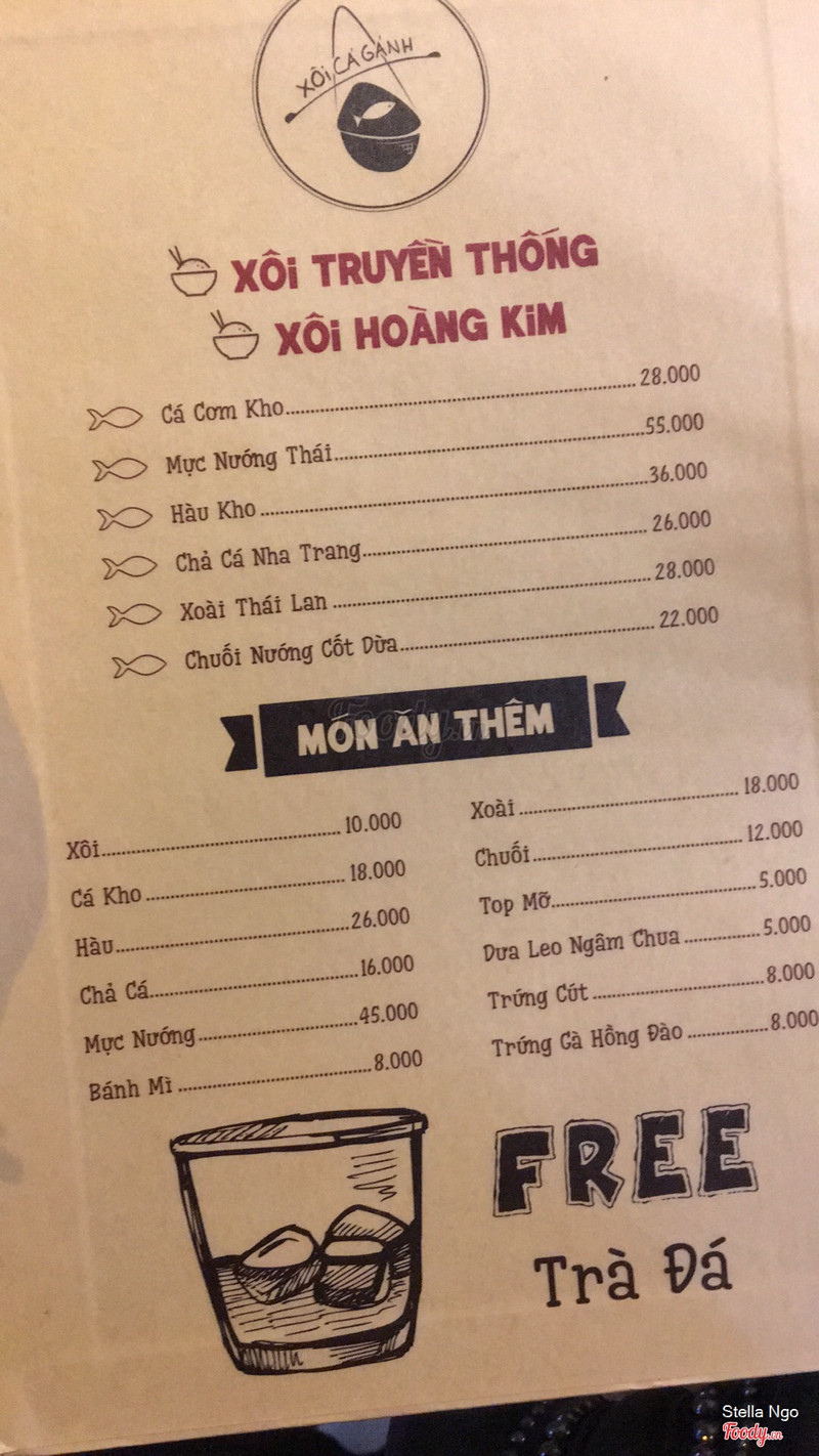 Menu quán nè