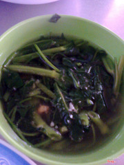 canh rau muống tôm khô