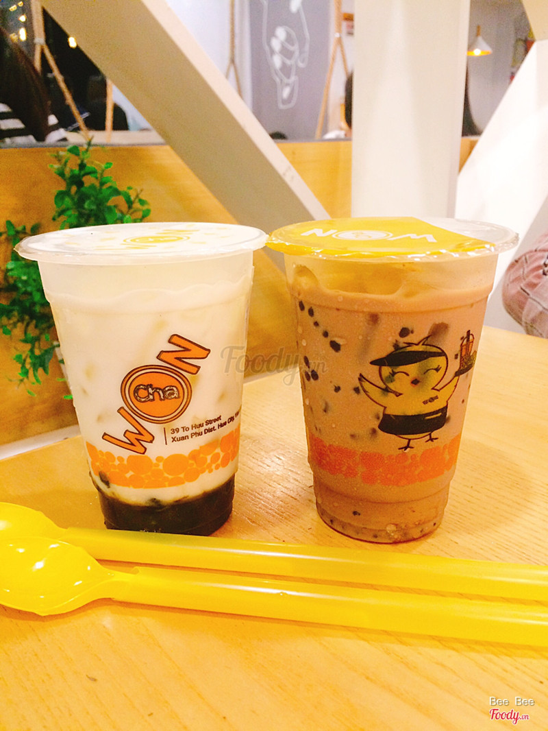 Sữa tươi trân châu đường đen + trà sữa socola