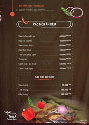 Menu đồ ăn kèm