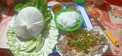 B&#242; luộc cuốn b&#225;nh tr&#225;ng