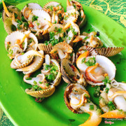 Sò dương nhỏ nướng mỡ hành