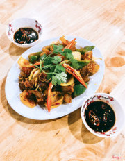 Gân bò xào sa tế
