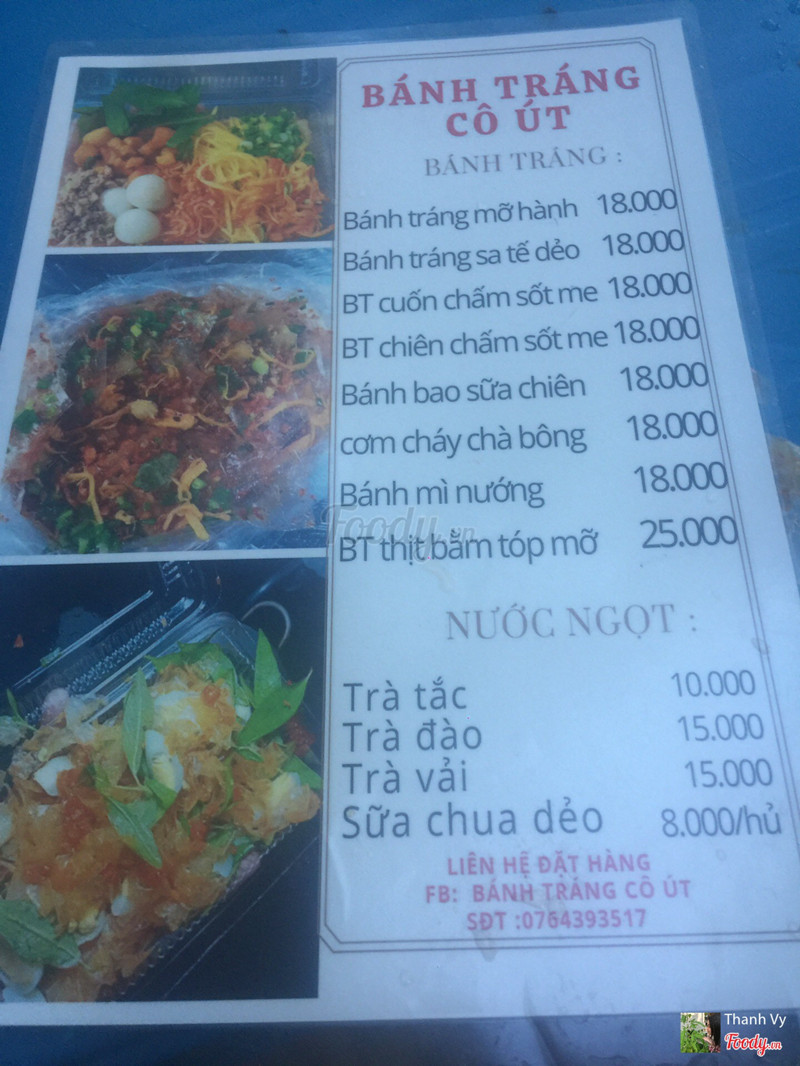 Menu bánh tráng