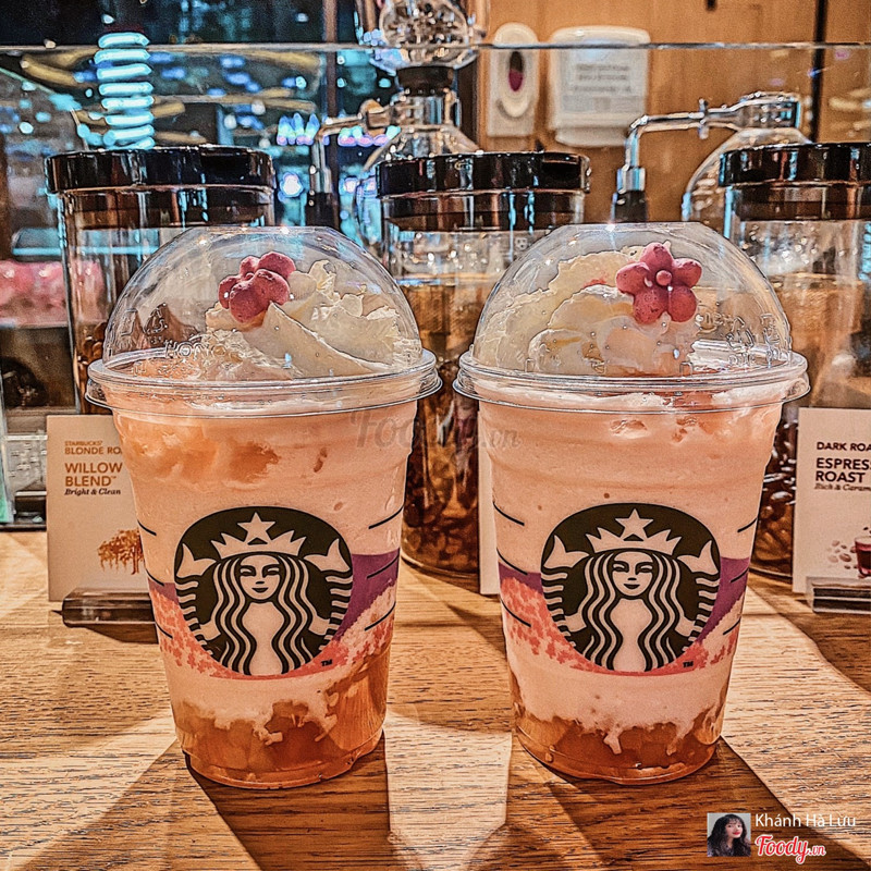 Pink peach creme frappuccino