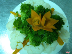 rau luộc xanh mướt