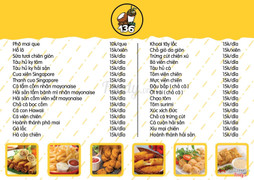 Menu thức ăn