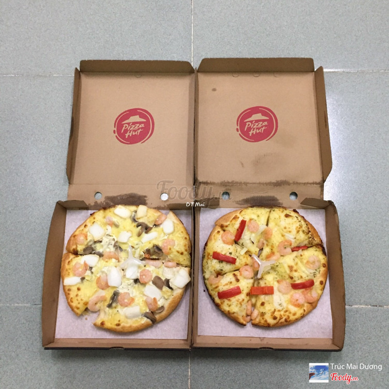 Đem Pizza Hut tới Hoà An: Mua 1 tặng 1: Pizza Hải sản & Pizza Tôm xốt Bơ Tỏi 