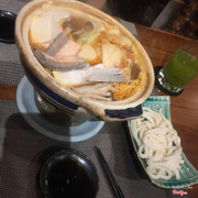 Lẩu kim chi cá hồi + udon.