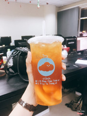 Trà đào (Không có milkfoam) vì mình sợ béo 😛