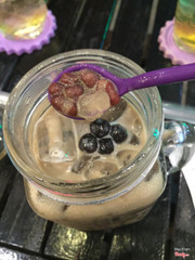 Trà sữa gạo nâu - đậu đỏ trân châu đen và trắng