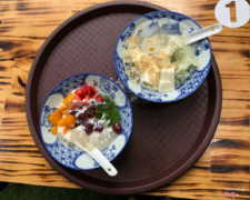 Chè khúc bạch + Sữa chua pho mai hoa quả