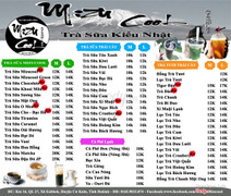 Menu Trà Sữa Mizucool