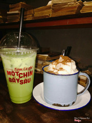 Cafe dừa + nước ép cóc