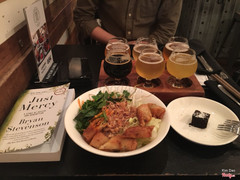 6 sample beers and vegetarian bún. Both really good : )