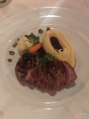 Duck breast with truffle oil mashed potato and gravy