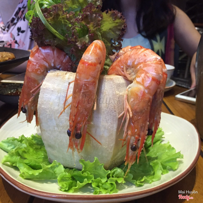 Tôm hấp nước dừa