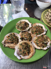 sò điệp nướng mỡ hành