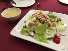 Corn soup and tuna salad