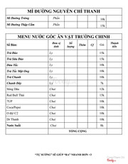 Menu Góc ăn vặt trường chinh